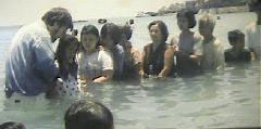 Len Hummel baptizing in the Philippines