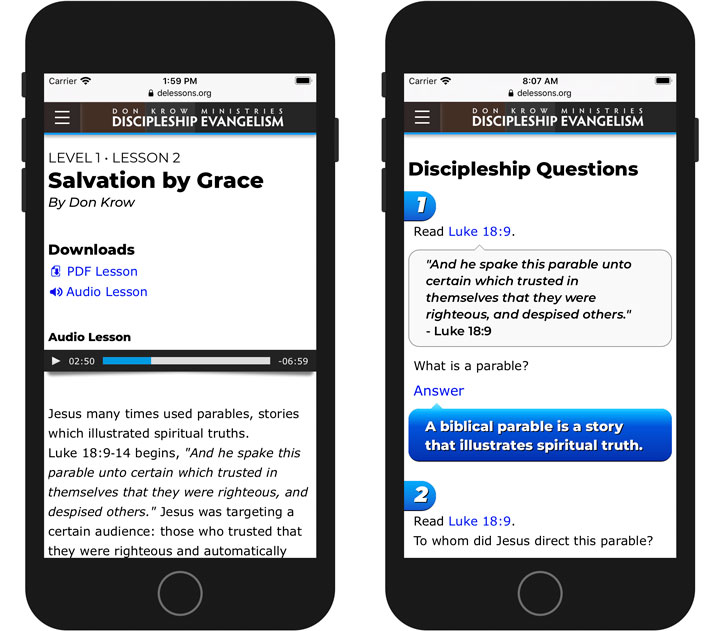 Use Discipleship Evangelism on the go with the latest mobile friendly version